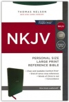NKJV Personal Size Large Print, End-of-Verse Reference: Leathersoft Olive Green